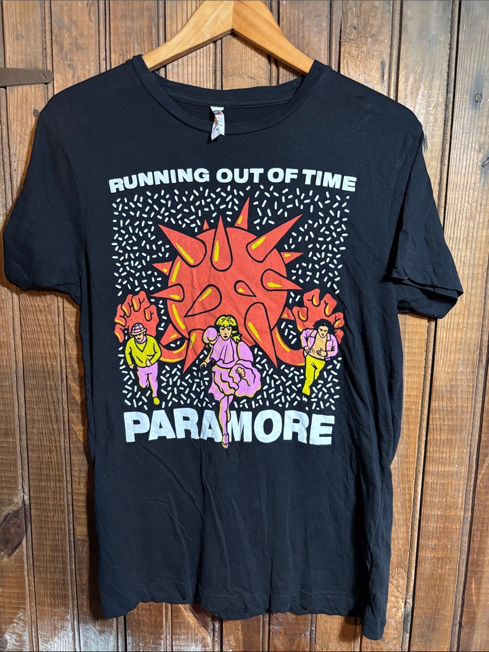 Paramore”Running Out of Time' Black Graphic Tee